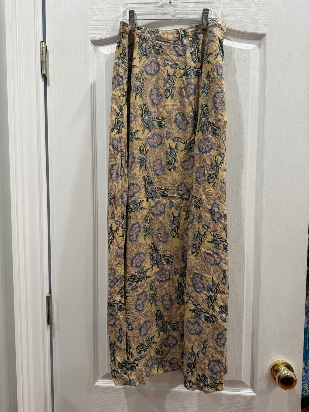 Natural Life Floral Maxi Skirt in Beige and Blue Size M